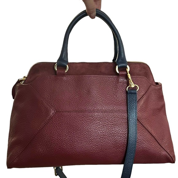 IACUCCI Handbags - Iacucci Made in Italy Burgundy and Navy Genuine Leather Bag